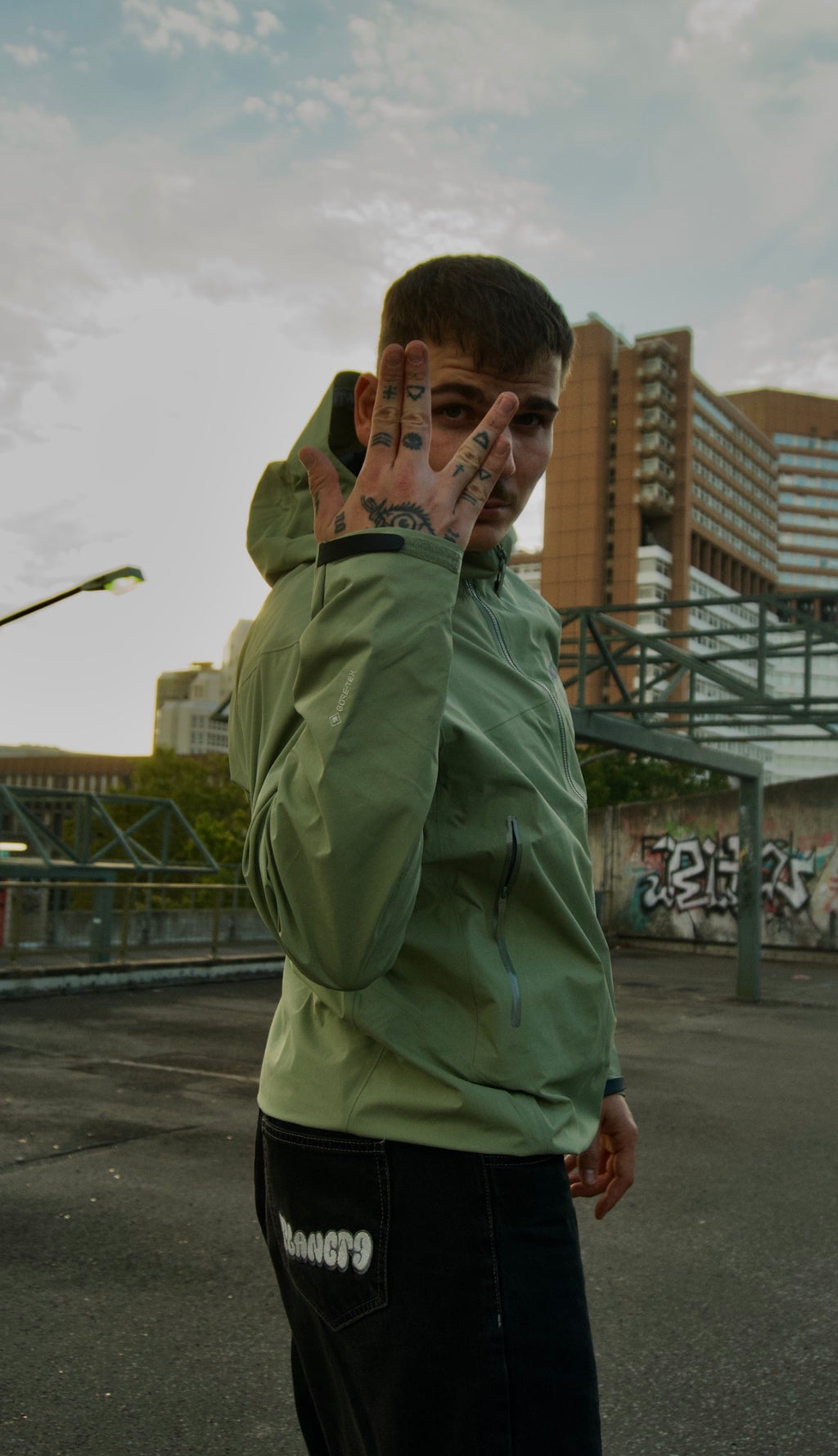 GREEN RAIN-JACKET